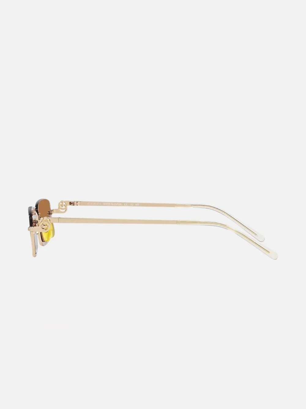 Gucci Gold Frame Sunglasses with Purple GG Logo Lenses